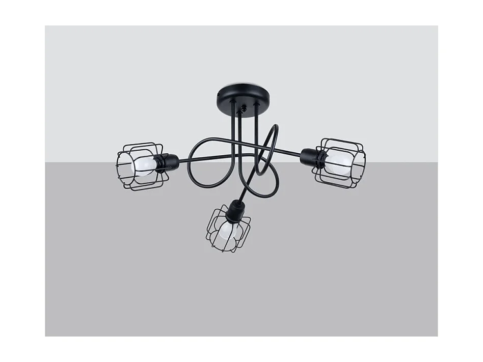 Kroonluchters Beluci Modern Van  - 3 Lichtbronnen - L.48 X H.28,5 Cm - Zwart