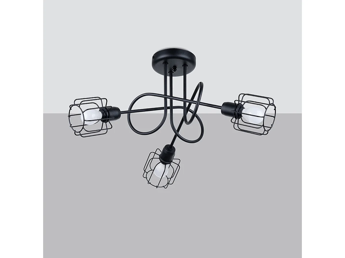 Kroonluchters Beluci Modern Van  - 3 Lichtbronnen - L.48 X H.28,5 Cm - Zwart