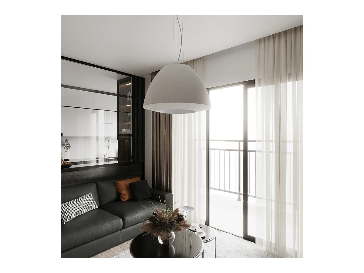 Kroonluchters Bella Modern Van  - 3 Lichtbronnen - L.60 X H.138 Cm - Wit