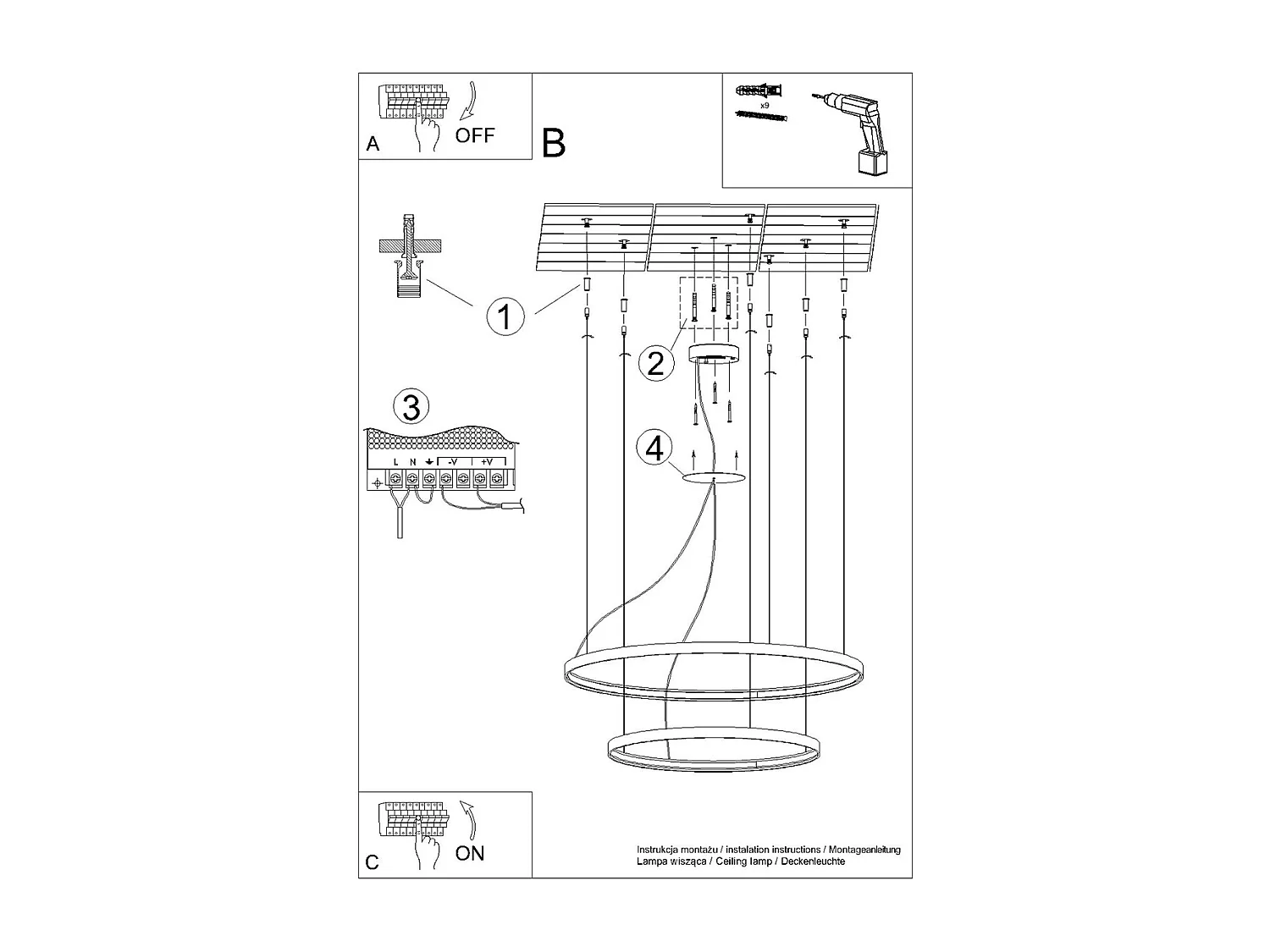 Kroonluchters Rio Modern Van  - 2 Lichtbronnen - L.78 X H.150 Cm - Gouden