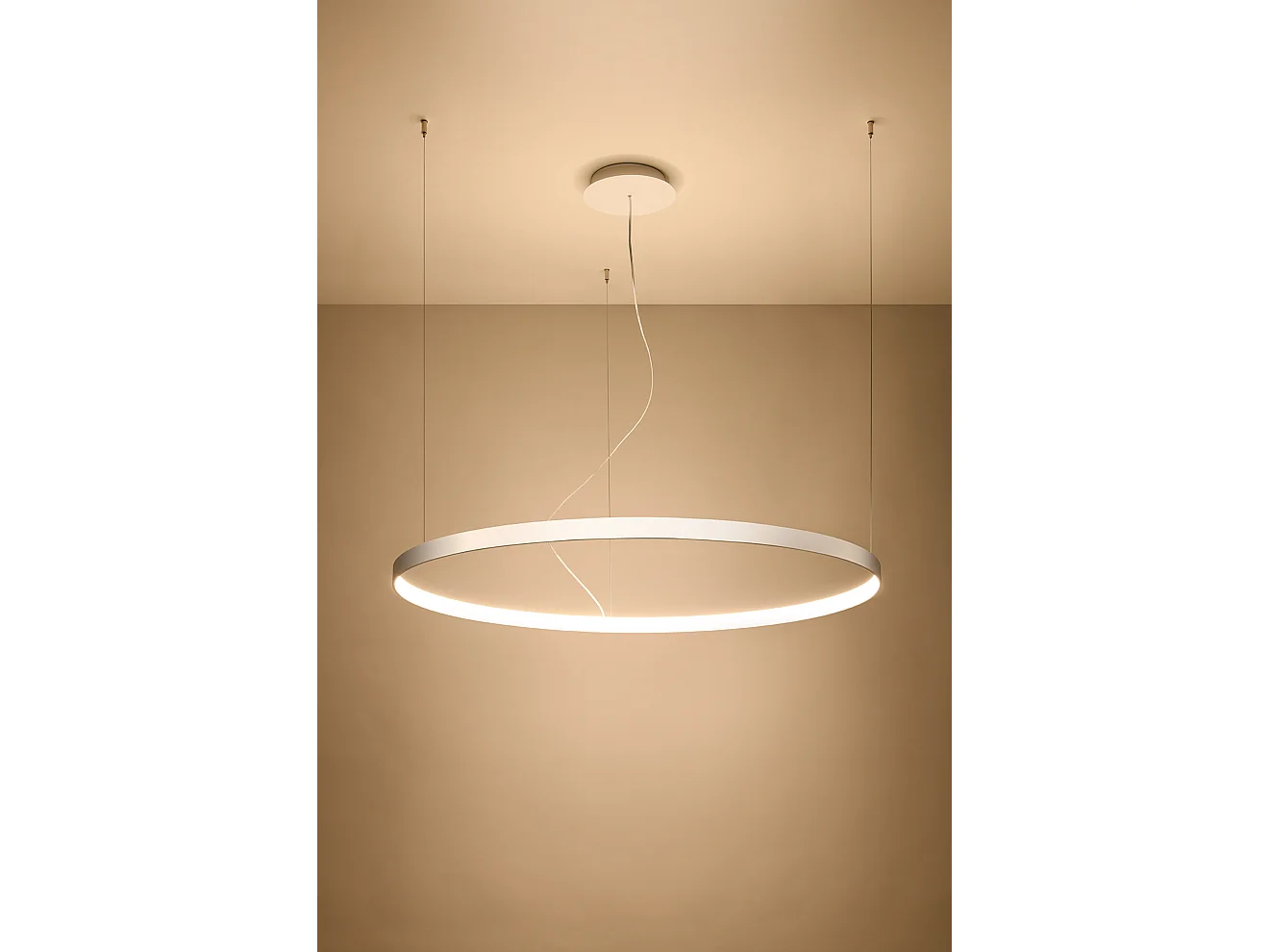 Integrated LED Circular Pendelleuchte White 110cm 3000K Integrierte LED-Kreispendelleuchte Weiß 110cm 3000K