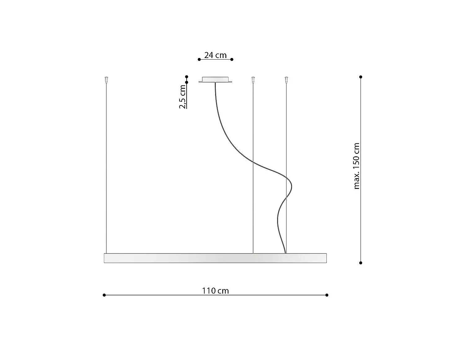 Integrated LED Circular Pendelleuchte White 110cm 3000K Integrierte LED-Kreispendelleuchte Weiß 110cm 3000K