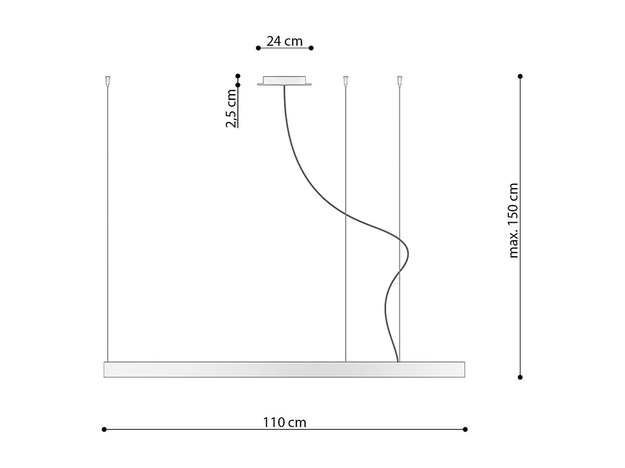 Integrated LED Circular Pendelleuchte White 110cm 3000K Integrierte LED-Kreispendelleuchte Weiß 110cm 3000K