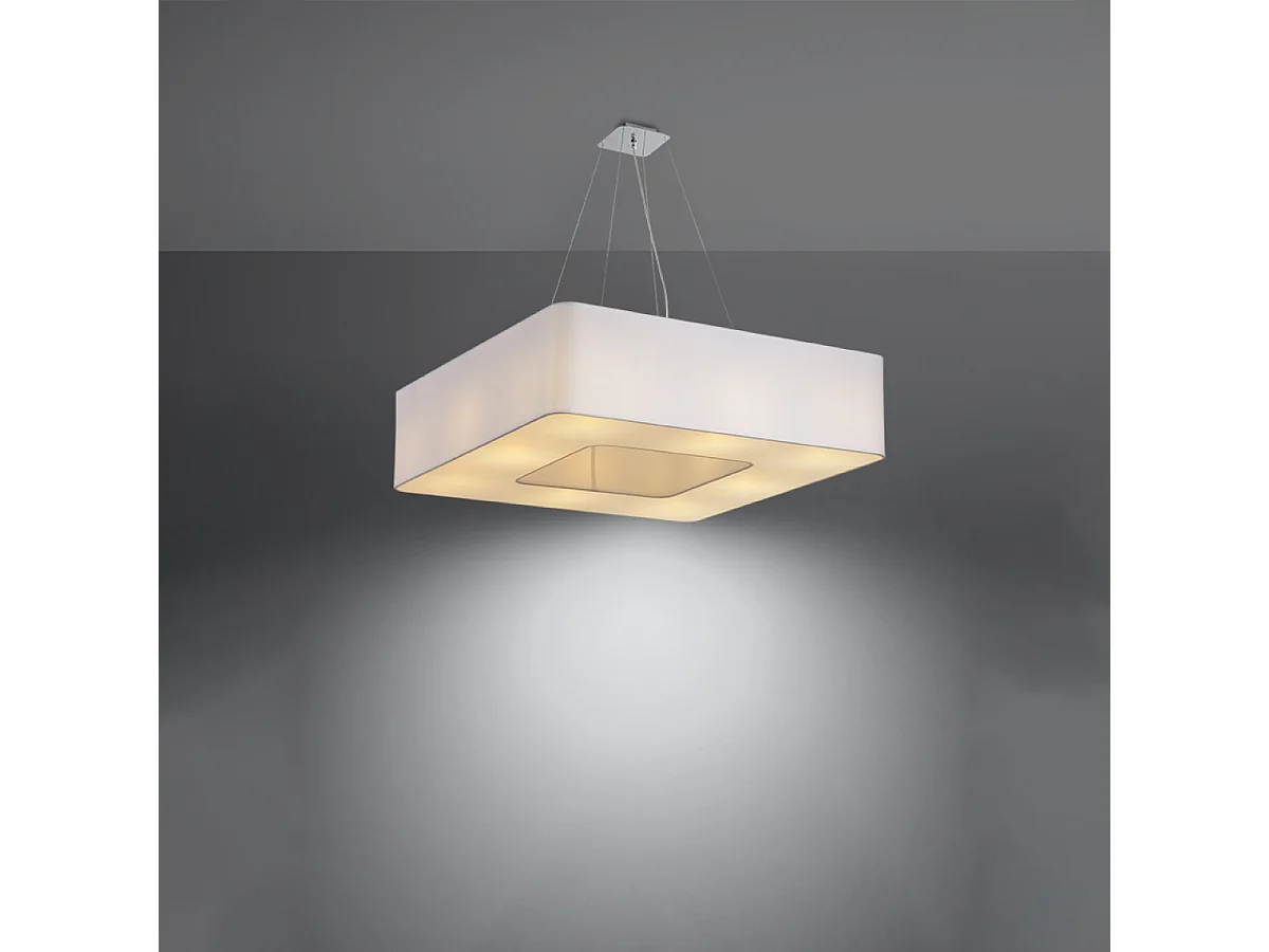 Kroonluchters Urano Minimalistisch Van  - 8 Lichtbronnen - L.80 X H.112 Cm - Wit