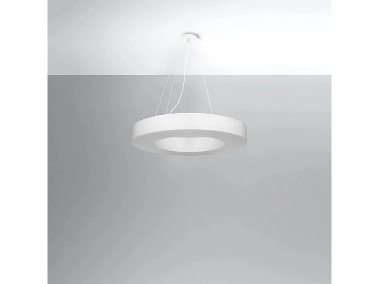 Sollux SATURNO Suspension Cylindrique Blanc 70cm E27