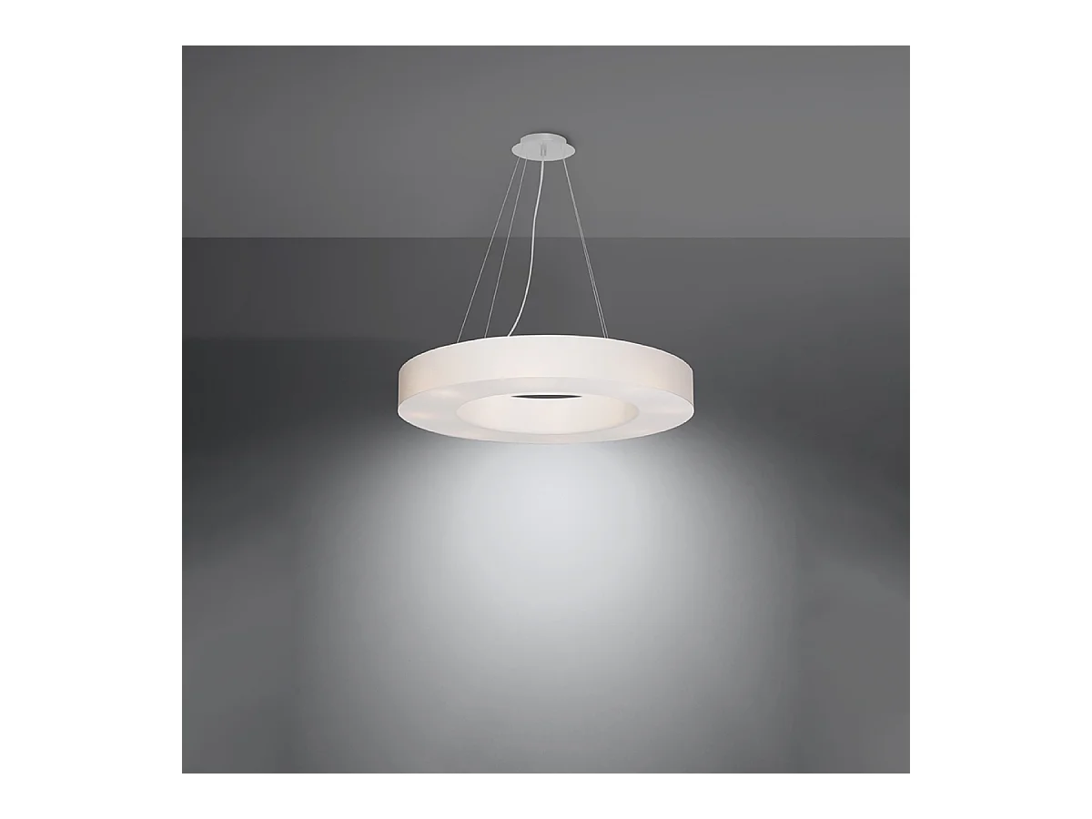 Lampadario Cilindrico Bianco 70cm E27 Lámpara colgante cilíndrica Blanca 70cm E27