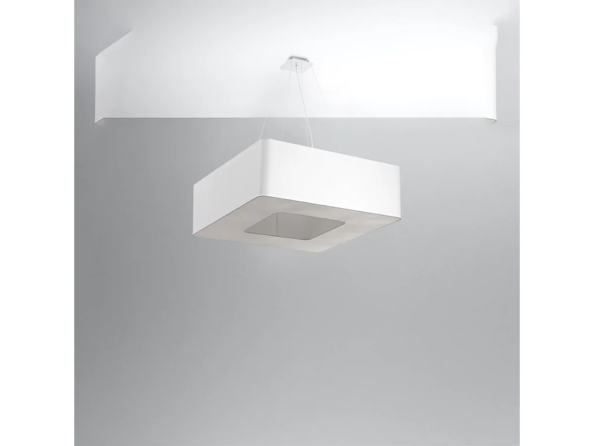Kroonluchters Urano Minimalistisch Van  - 8 Lichtbronnen - L.60 X H.112 Cm - Wit
