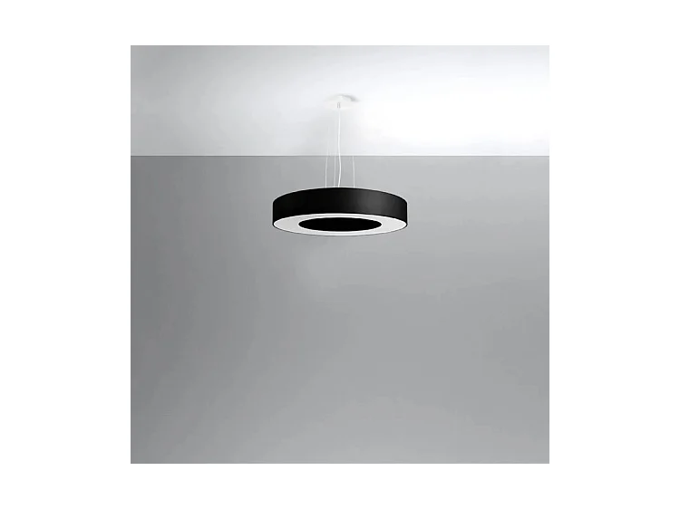 Sollux SATURNO Suspension Cylindrique Noir 50cm E27