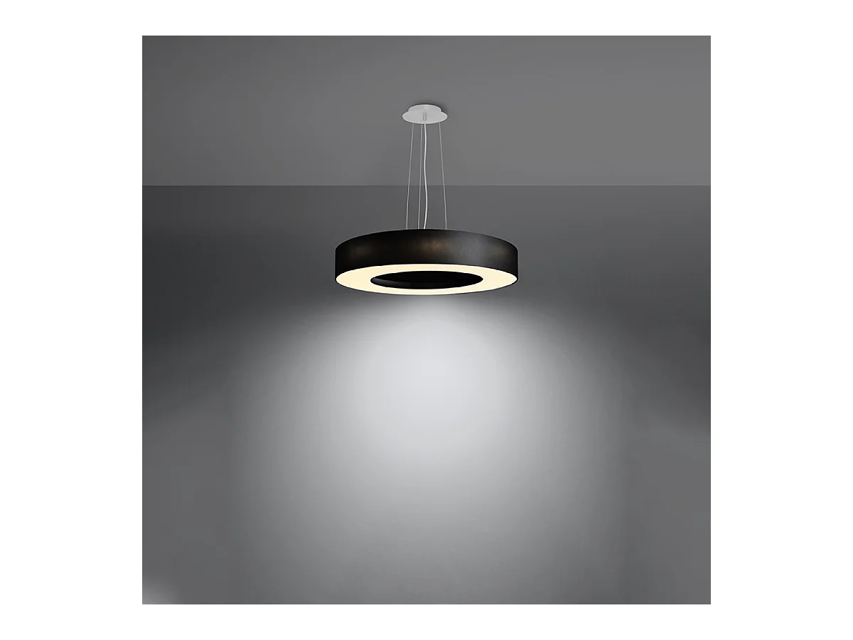 Sollux SATURNO Suspension Cylindrique Noir 50cm E27