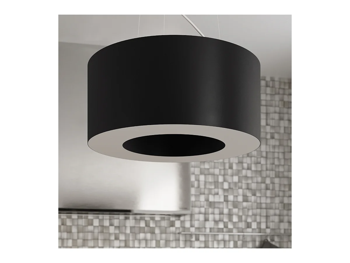 Sollux SATURNO Suspension Cylindrique Noir 50cm E27