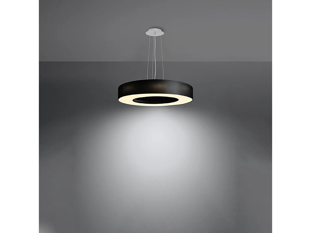 Sollux SATURNO Suspension Cylindrique Noir 50cm E27