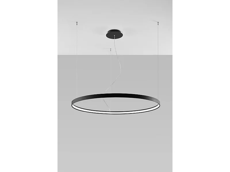 Lampada a sospensione circolare a LED integrata nera 110 cm 3000K Lámpara colgante circular LED integrada Negra 110cm 3000K