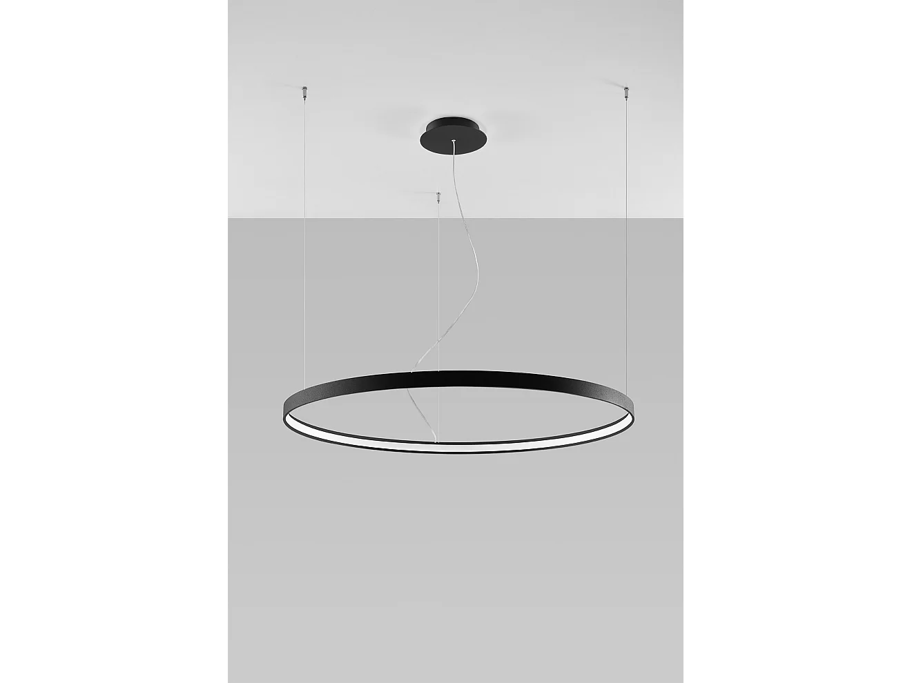 Integrated LED Circular Pendelleuchte Black 110cm 3000K Integrierte LED Runde Pendelleuchte Schwarz 110cm 3000K