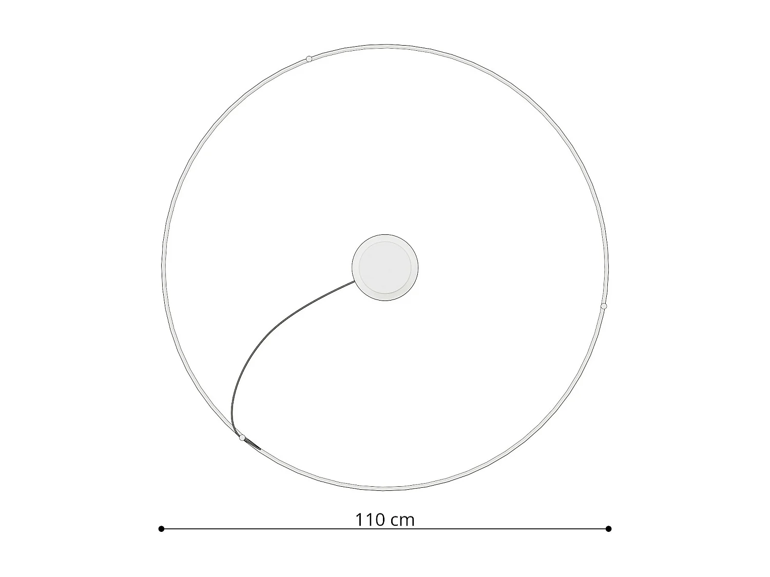 Integrated LED Circular Pendelleuchte Black 110cm 3000K Integrierte LED Runde Pendelleuchte Schwarz 110cm 3000K