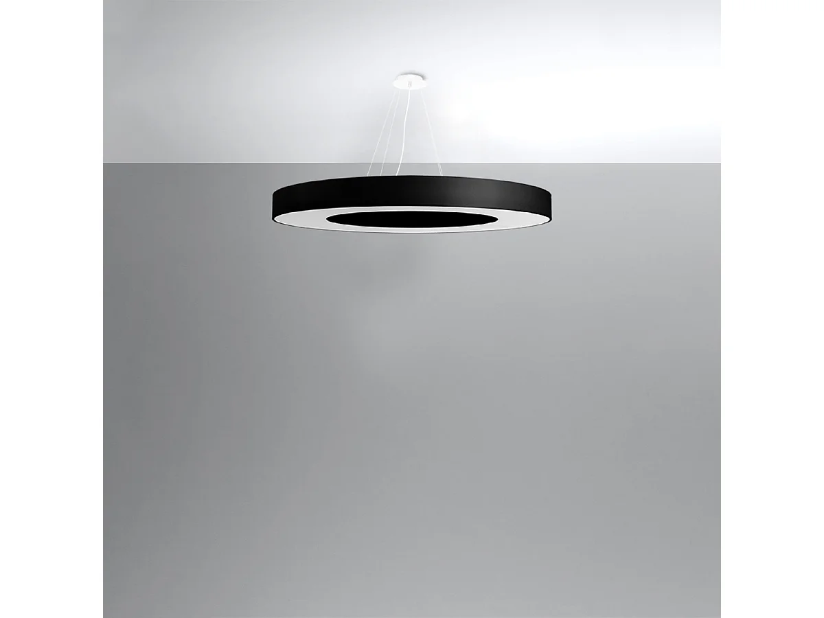Lampada a Sospensione Cilindrica Nera 90cm E27 Lámpara colgante cilíndrica Negro 90cm E27
