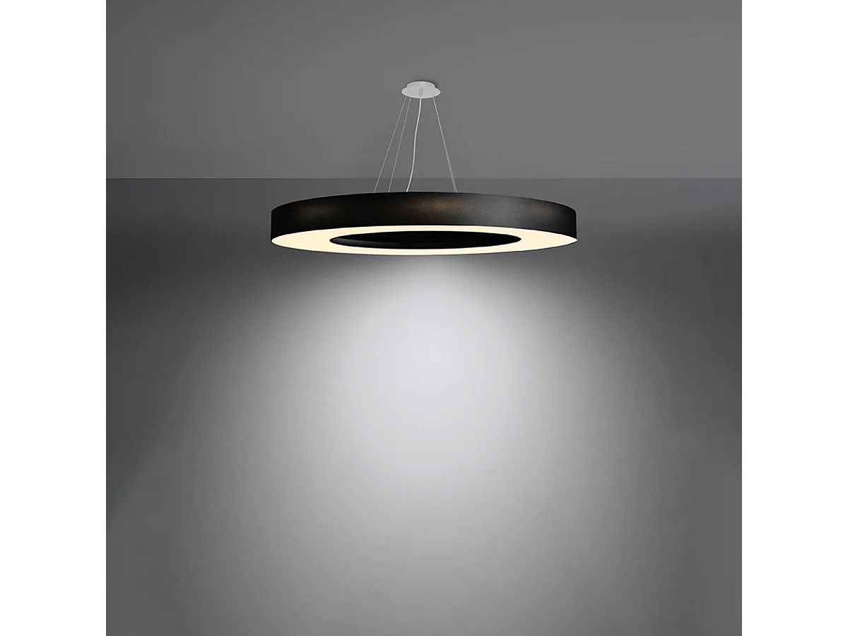 Lampada a Sospensione Cilindrica Nera 90cm E27 Lámpara colgante cilíndrica Negro 90cm E27