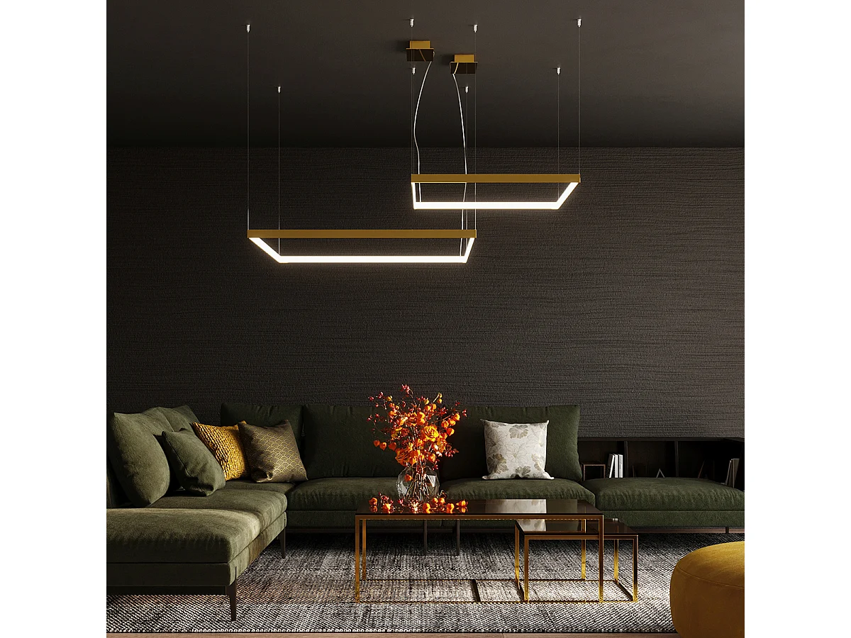 Lustres Nelya Moderno, Alumínio - 1 Lichtbronnen - L.110 X H.150 Cm - Dourado