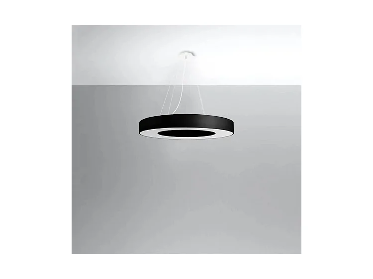 Sollux SATURNO Suspension Cylindrique Noir 70cm E27
