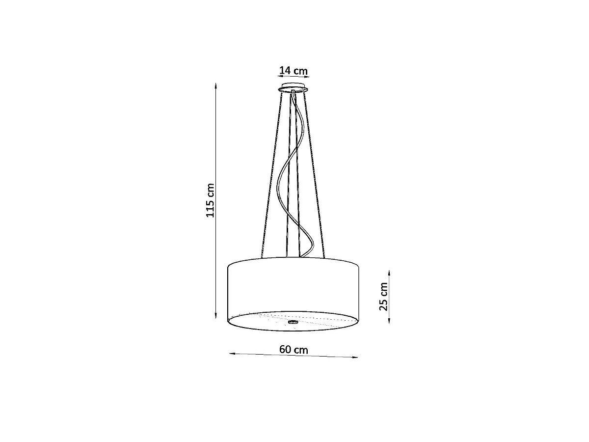 Kroonluchters Otto Minimalistisch Van  - 5 Lichtbronnen - L.60 X H.115 Cm - Zwart