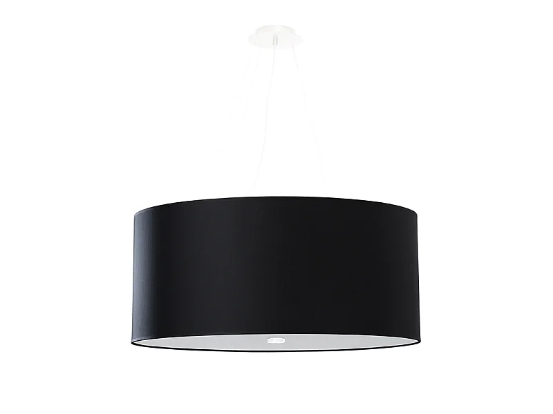 Żyrandole Minimalistyczny Otto, Tkanina/Szkło/Stal - 5 Źródło - L.60 X H.115 Cm - Czarny