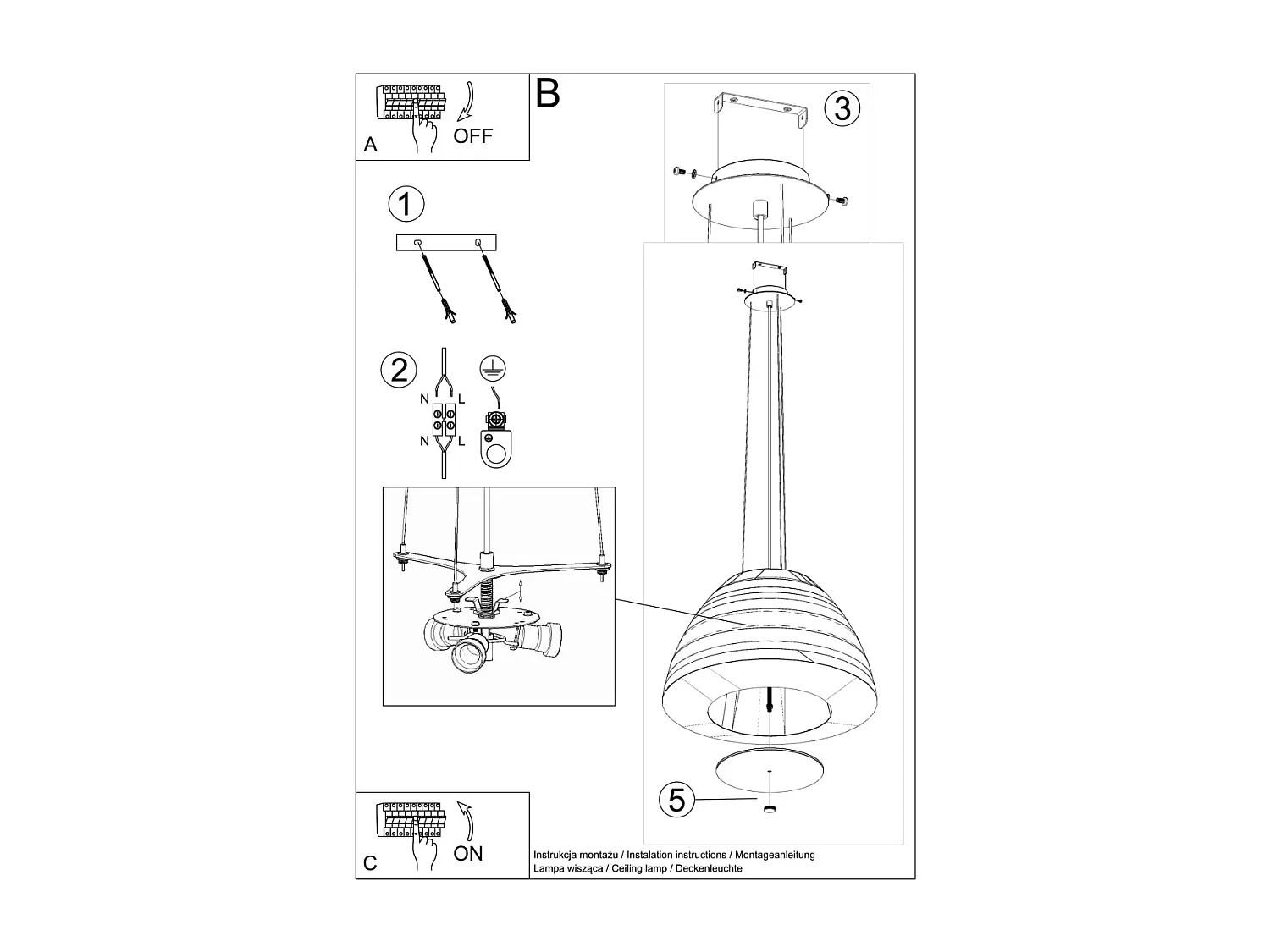 Pendente Cupola Classic Nero E27 Colgante Classic Dome Negro E27