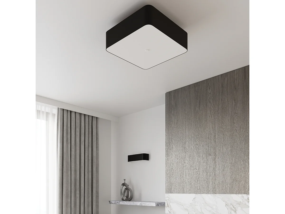 Quadratische Pendelleuchte Schwarz 55cm E27 Lampadario quadrato nero 55 cm E27