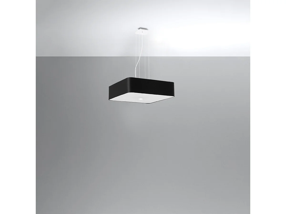 Sollux LOKKO Suspension Carrée Noir 55cm E27