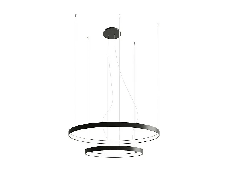 Sollux lichting Rio Integrierte LED-Pendel-Deckenleuchte, Schwarz, 3000 K, 9390 lm