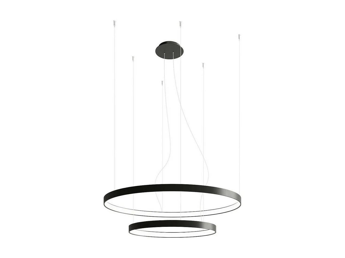 Sollux lichting Rio Integrierte LED-Pendel-Deckenleuchte, Schwarz, 3000 K, 9390 lm