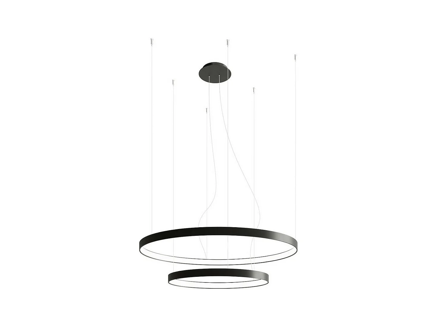 Kroonluchters Rio Modern Van  - 2 Lichtbronnen - L.78 X H.150 Cm - Zwart