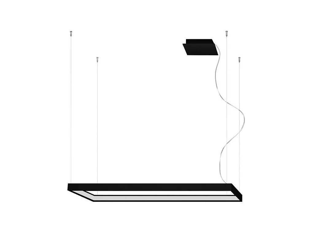 Sollux lichting Tuula Integrierte rechteckige LED-Deckenleuchte, schwarz, 3000 K, 5757 lm