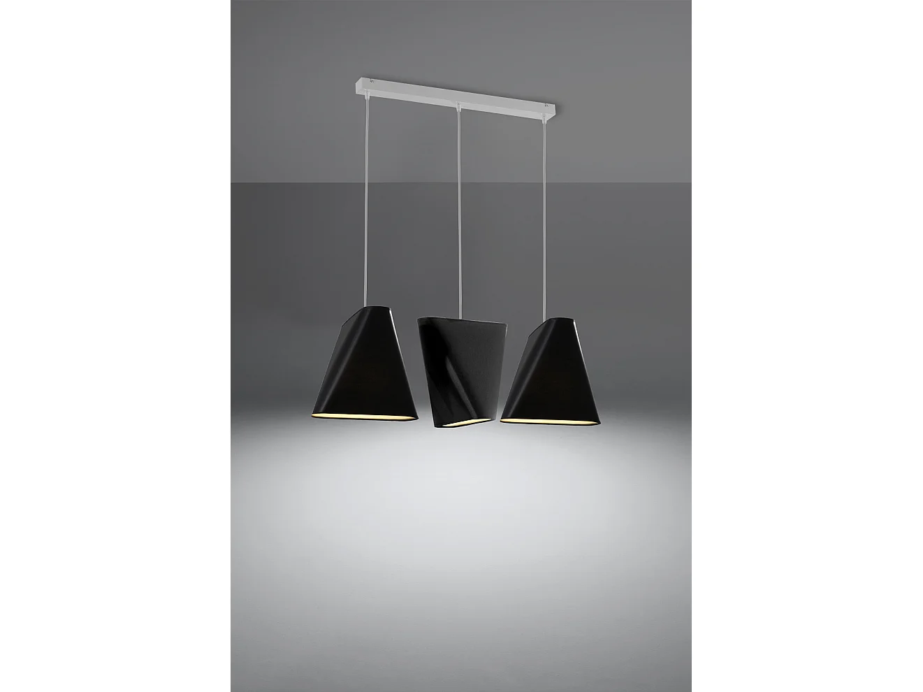 Dreifach hängende Pendelleuchte Schwarz 3x E27 Lampada a sospensione tripla nera 3x E27