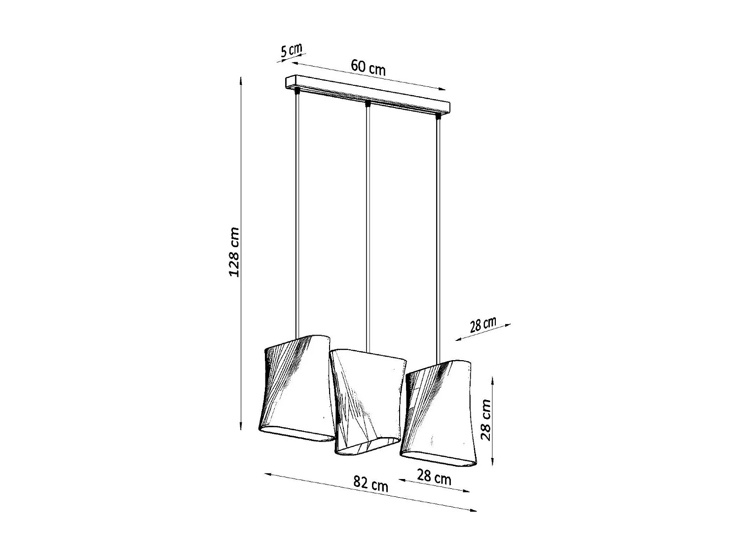 Dreifach hängende Pendelleuchte Schwarz 3x E27 Lampada a sospensione tripla nera 3x E27
