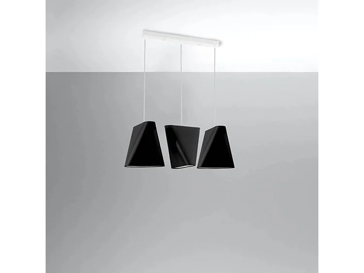 Kroonluchters Blum Minimalistisch Van  - 3 Lichtbronnen - L.82 X H.128 Cm - Zwart