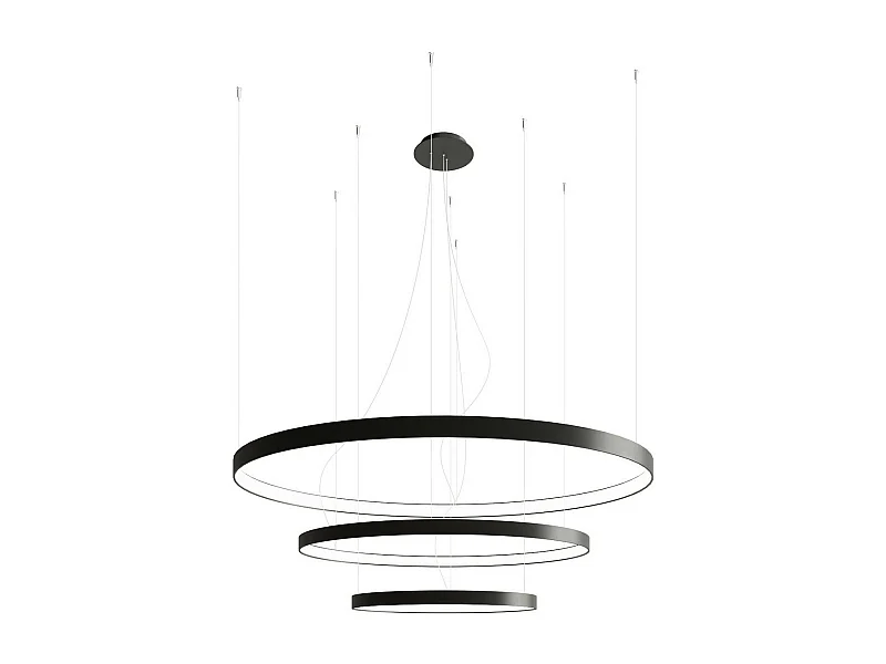 Sollux lichting Rio Integrierte LED-Pendel-Deckenleuchte, Schwarz, 3000 K, 17210 lm