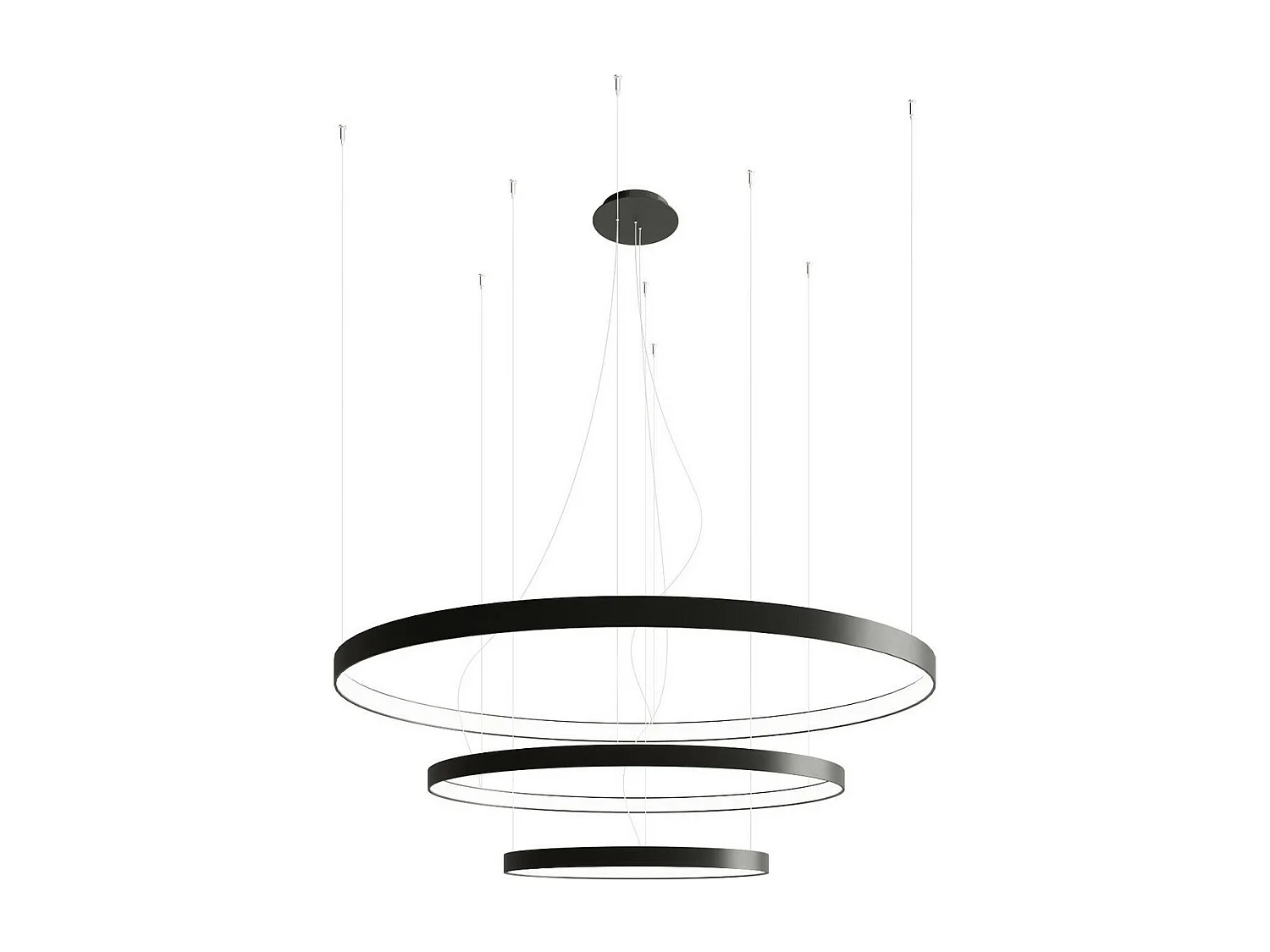 Sollux Lighting Rio Plafonnier suspendu LED intégré, noir, 3000K, 17210lm