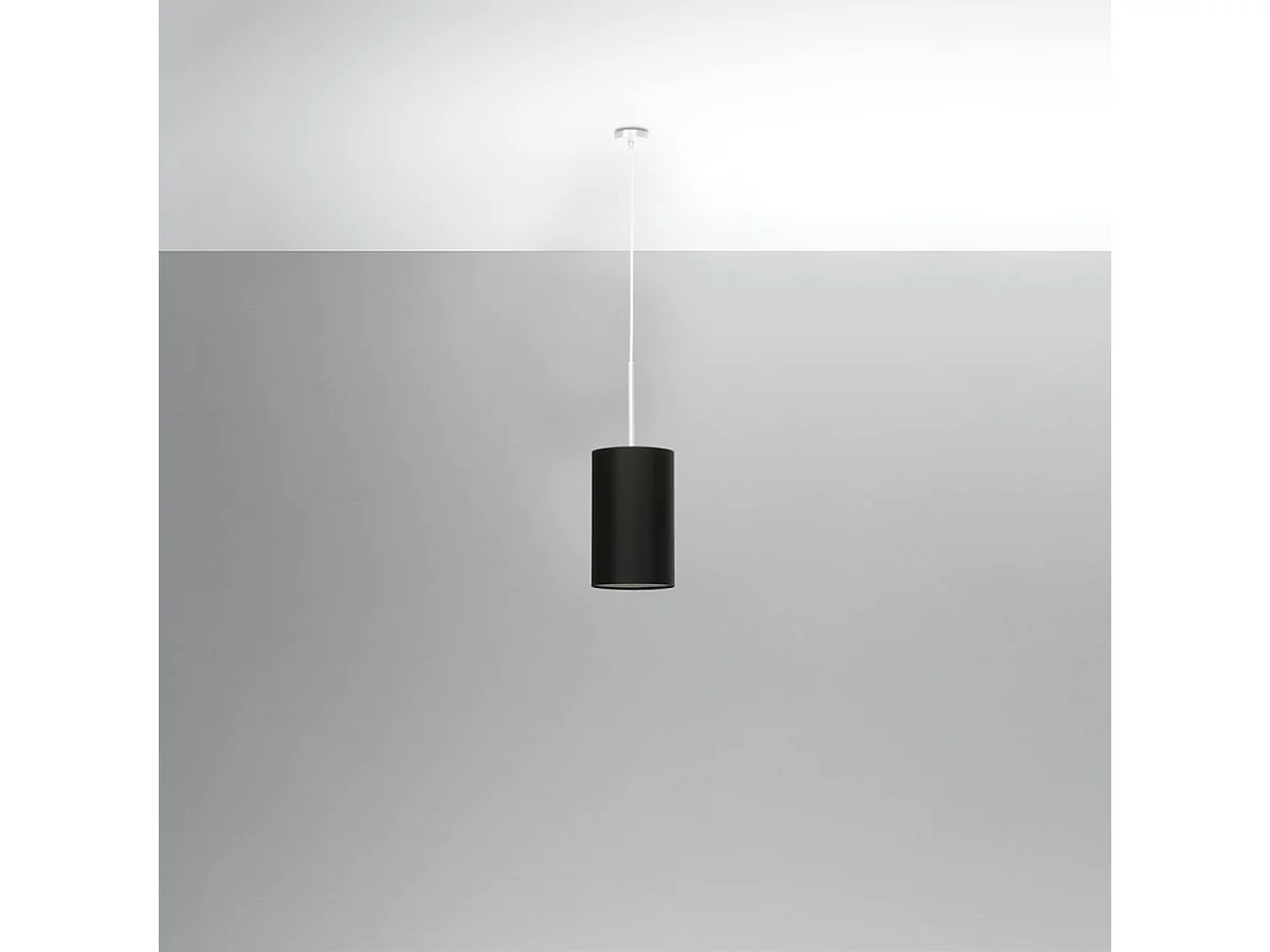 Sollux OTTO Suspension Slim Cylindrique Lumière Noir 15cm E27