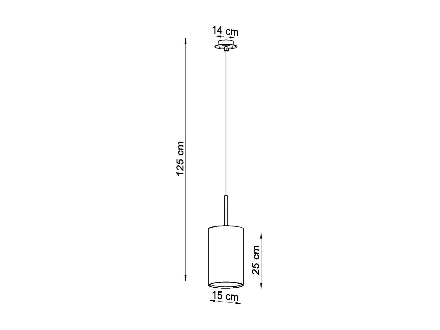 Sollux OTTO Suspension Slim Cylindrique Lumière Noir 15cm E27