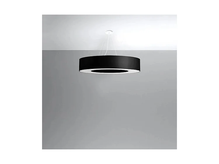 Sollux SATURNO Suspension Cylindrique Noir 90cm E27