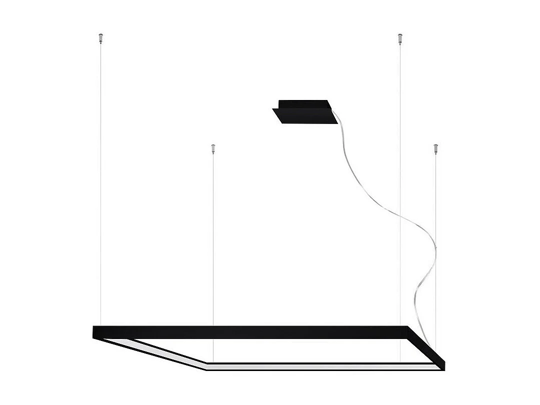 Sollux Lighting Nelya Lámpara de techo colgante cuadrada LED integrada, negra, 4000K, 8096lm