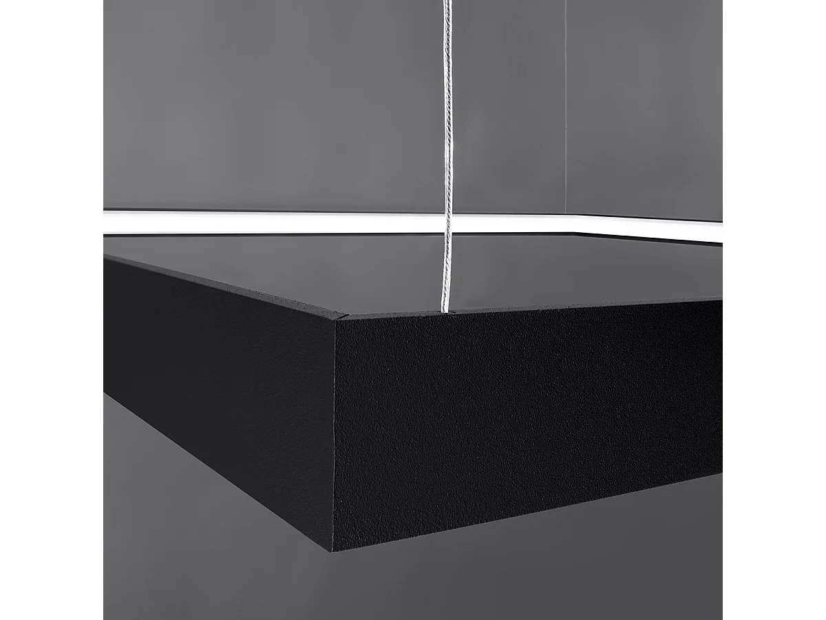 Sollux Lighting Nelya Lámpara de techo colgante cuadrada LED integrada, negra, 4000K, 8096lm