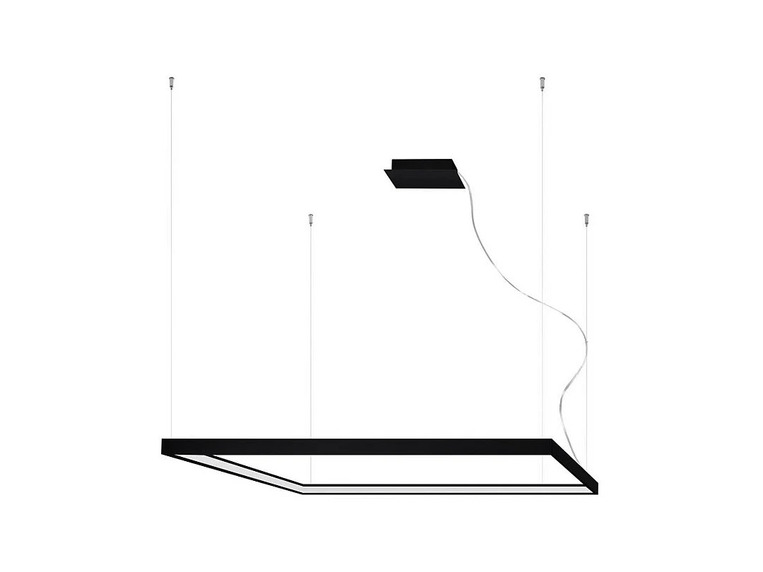 Sollux lichting Nelya Integrierte LED-Deckenleuchte, quadratisch, schwarz, 4000 K, 8096 lm