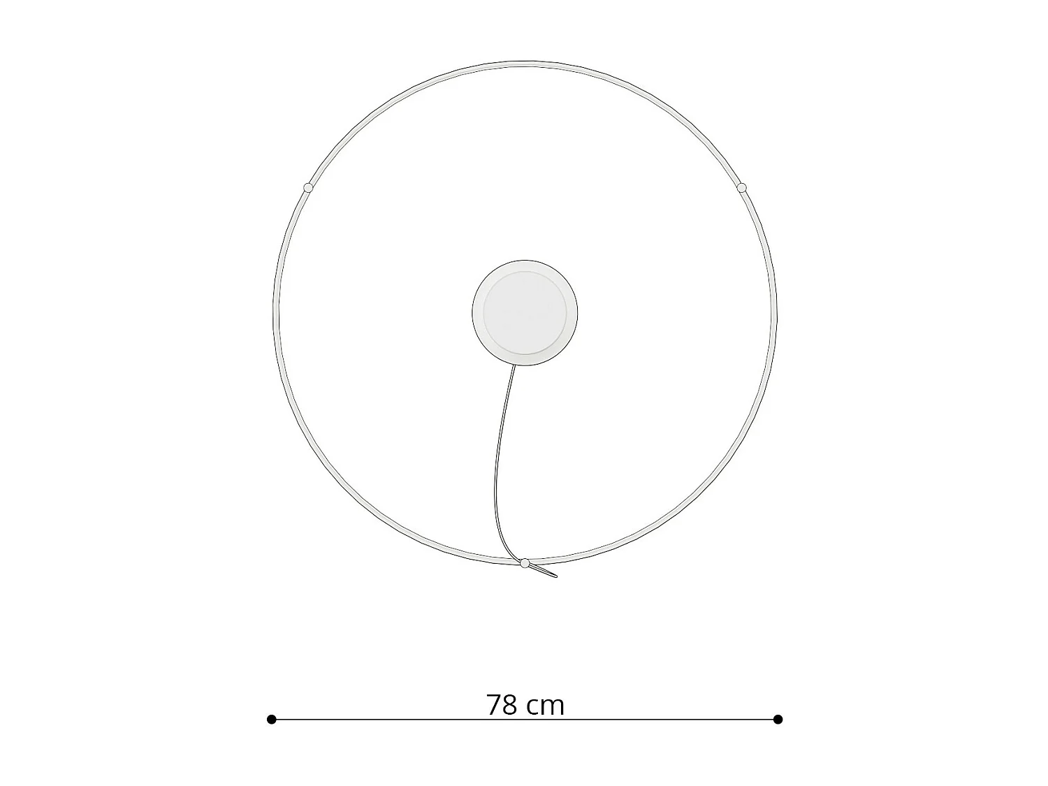 Lampada a sospensione circolare a LED integrata nera 78cm 3000K Lámpara colgante circular LED integrada Negro 78cm 3000K