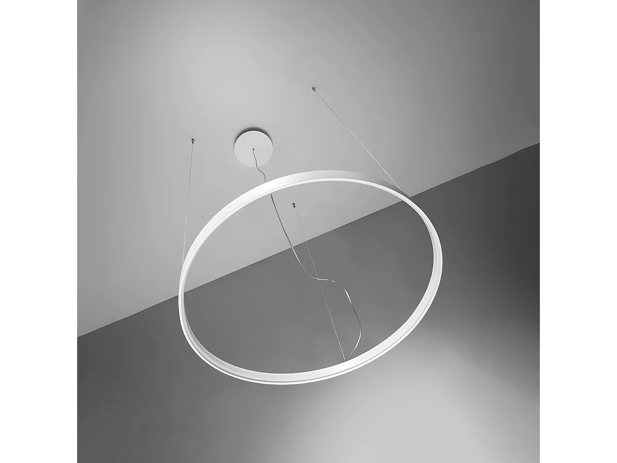 Lampada a sospensione circolare a LED integrata nera 78cm 3000K Lámpara colgante circular LED integrada Negro 78cm 3000K
