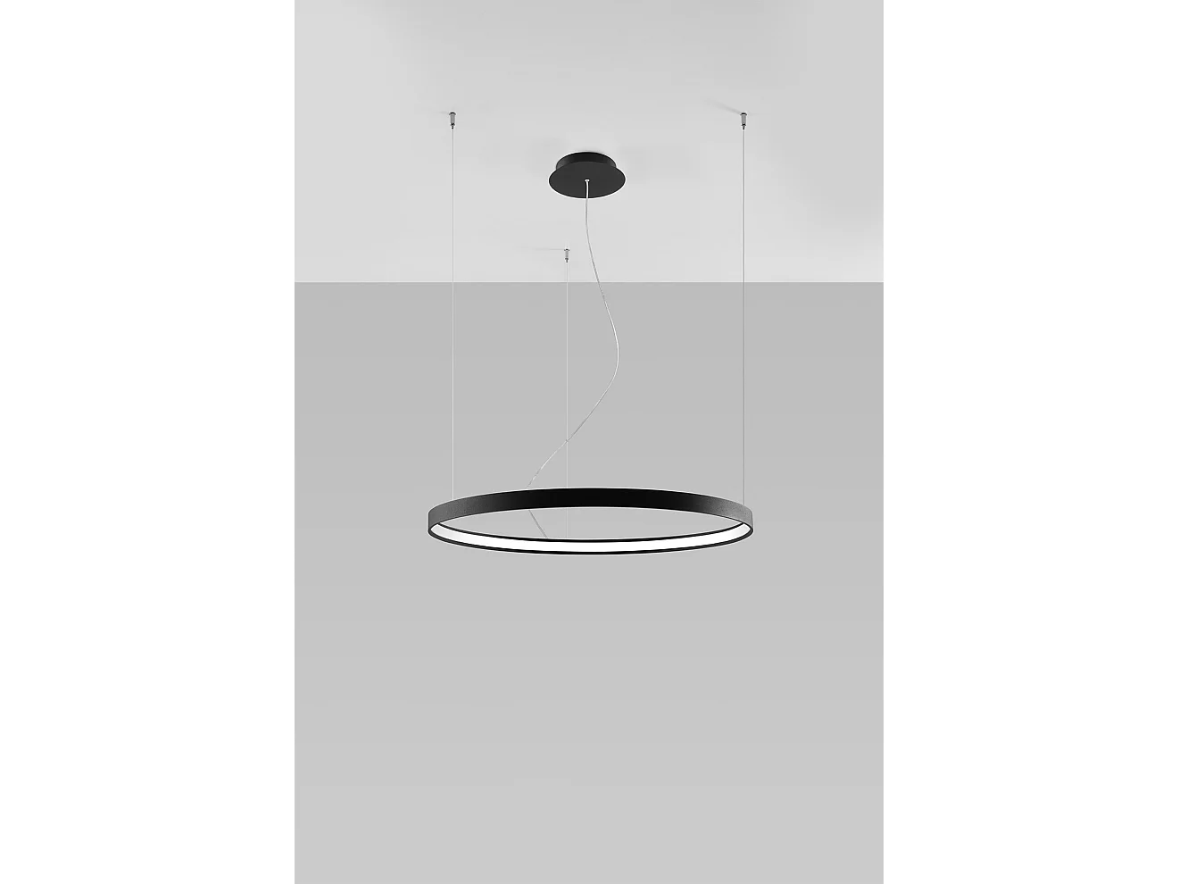 Sollux RIO Suspension LED Circulaire Intégrée Noir 78cm 3000K