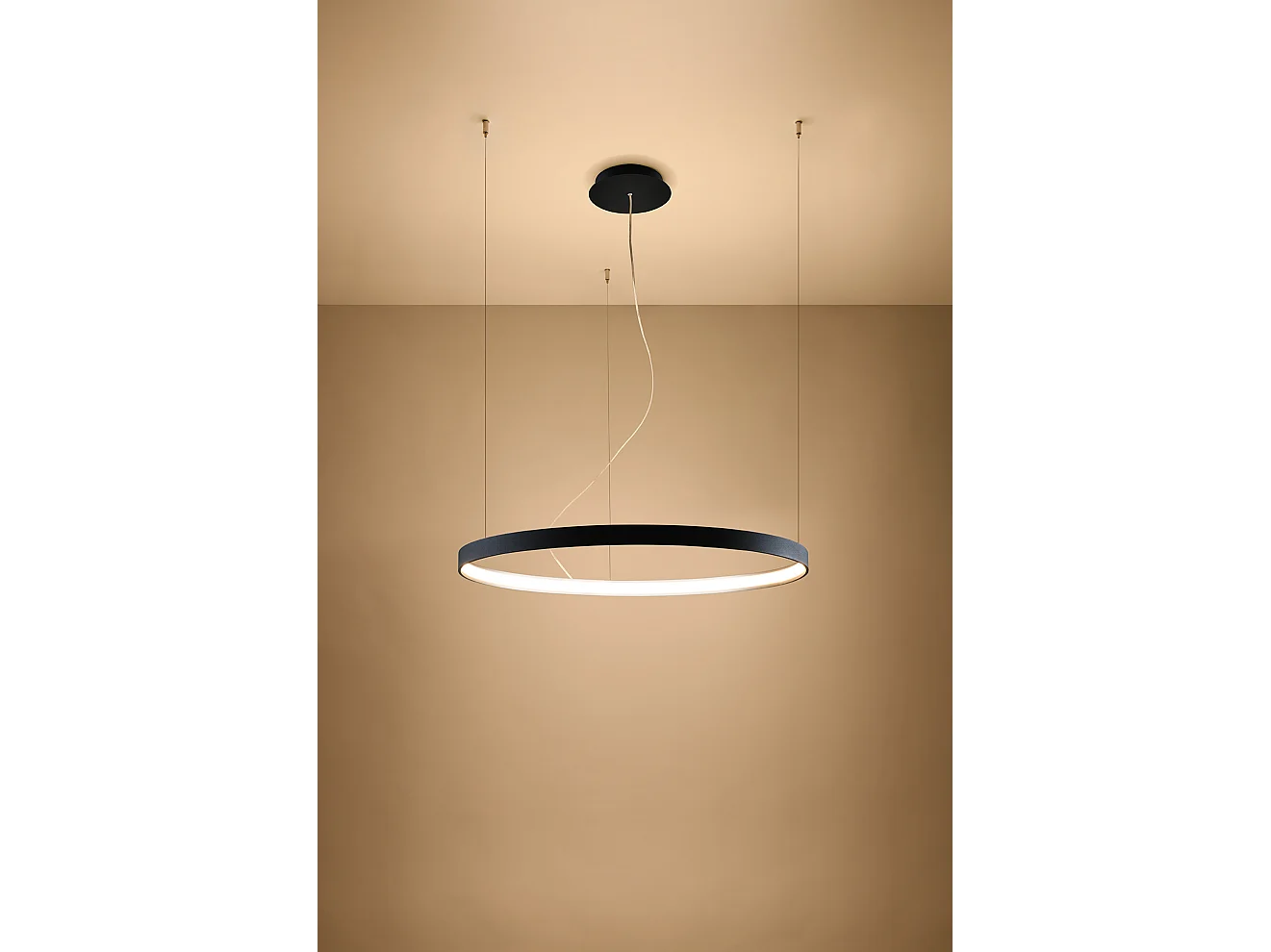 Sollux RIO Suspension LED Circulaire Intégrée Noir 78cm 3000K