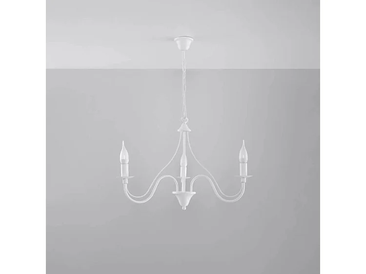 Kroonluchters Minerwa Modern Van  - 3 Lichtbronnen - L.60 X H.80 Cm - Wit