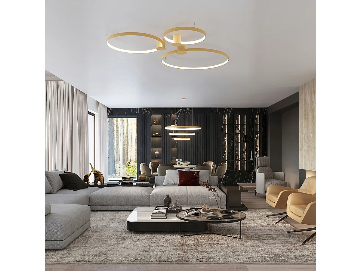 Sollux Rio Integrierte LED-Hängedeckenleuchte Golden