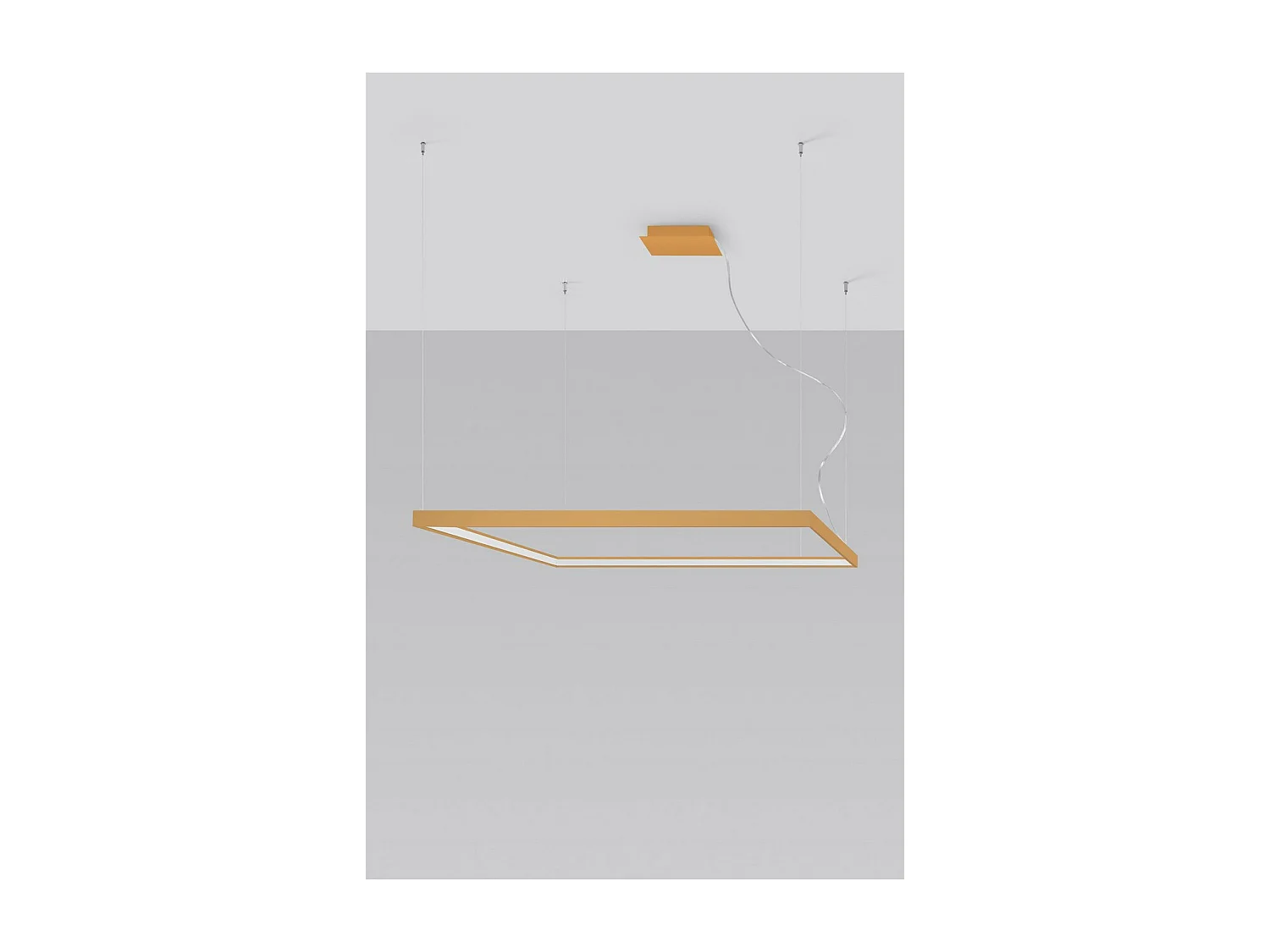 Sollux Lighting Nelya Lámpara de techo colgante cuadrada LED integrada, oro, 3000 K, 8096 lm