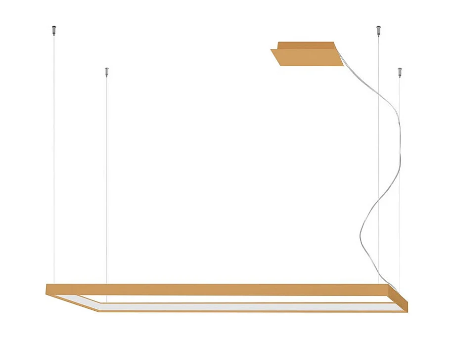 Sollux lichting Tuula Integrierte rechteckige LED-Deckenleuchte, Gold, 4000 K, 8096 lm